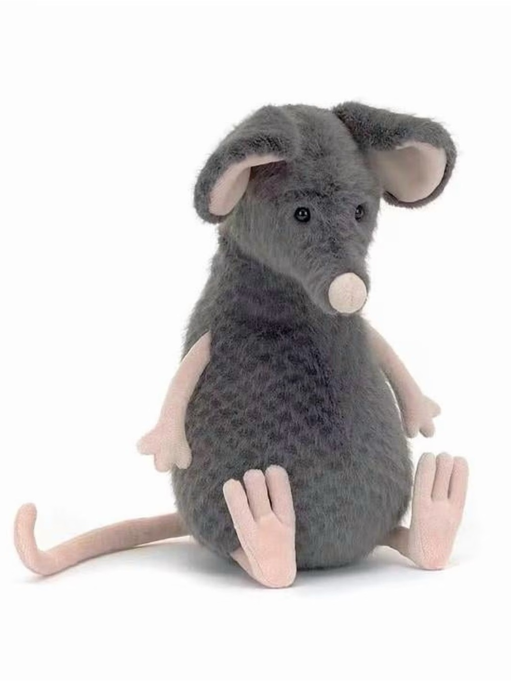 NWT Jellycat Lachlan Sad Rat Gray & Pink Plush